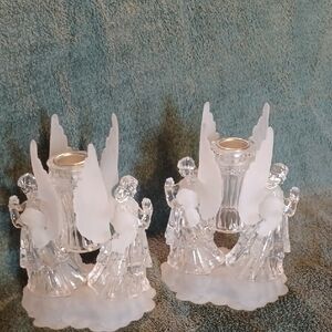 Vintage Praying Angles Candle Holders Acrylic Vintage Collectibles